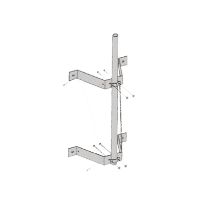 Montaje doble de pared con mástil de 2-3/8" x 0.154" x 6' (1.8 m).