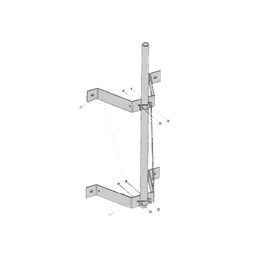 Montaje doble de pared con mástil de 2-3/8" x 0.154" x 6' (1.8 m).