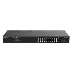 Switch PoE+ no Administrable, Hasta 120 Watts, Ideal para CCTV, 16 Puertos PoE +10/100, 2 Uplinks Gigabit y 2 SFP COMBO