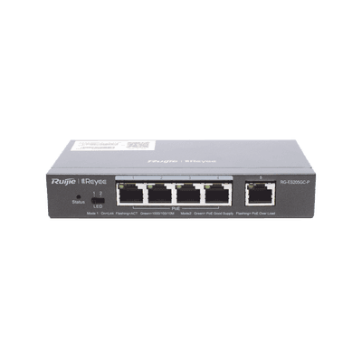 Switch Administrable PoE con 5 puertos Gigabit, 4 PoE 802.3af/at, gestión gratuita desde la nube, 54w