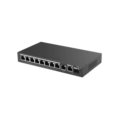 Switch Administrable con 8 puertos Gigabit PoE, 2 Uplinks Gigabit (1 SFP), gestión gratuita desde la nube