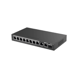 Switch Administrable con 8 puertos Gigabit PoE, 2 Uplinks Gigabit (1 SFP), gestión gratuita desde la nube