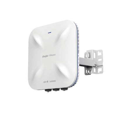 Punto de Acceso Wi-Fi 6 Industrial para Exterior Omnidireccional 5.95Gbps, MU-MIMO 4x4, 360°, Filtros Anti Interferencia y Auto Optimización con IA, puerto eth 2.5G y SFP