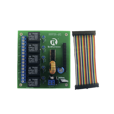 Tablilla interfaz de 5 relevadores con arnés 20x2 pines para Raspberry Pi