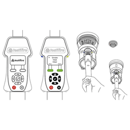 Probador avanzado Testifire 2 en 1 para detectores de humo y temperatura fija, tasa de crecimiento y hasta 90ºC