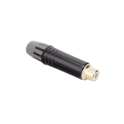 Conector Hembra RCA | Carcasa Enchapada en Negro | Contacto Enchapado en Oro | Cable OD 3.5-6.5mm