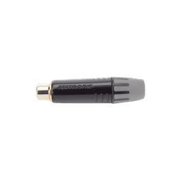 Conector Hembra RCA | Carcasa Enchapada en Negro | Contacto Enchapado en Oro | Cable OD 3.5-6.5mm