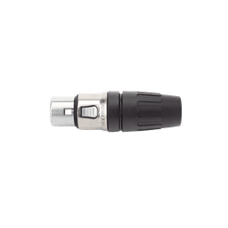 Conector hembra XLR de 3 núcleos con carcasa de acero inoxidable y contactos chapados en oro