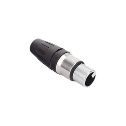 Conector hembra XLR de 3 núcleos con carcasa de acero inoxidable y contactos chapados en oro