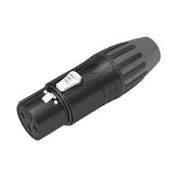 Conector XLR hembra | Carcasa Enchapada en Negro | Contactos Enchapados en Plata | 