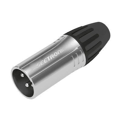 XLR conector de cable Macho, carcasa cromada perla, contactos plateados