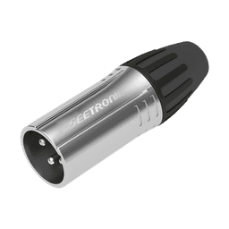 XLR conector de cable Macho, carcasa cromada perla, contactos plateados