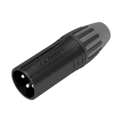 XLR conector de cable macho, carcasa enchapada en negro, contactos enchapados en plata