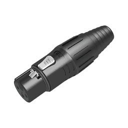 XLR conector de cable hembra, carcasa enchapada en negro, contactos enchapados en plata