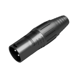 XLR conector de cable macho, carcasa enchapada en negro, contactos enchapados en plata