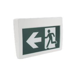 Letrero LED de Señalización de salida "Hombre Corriendo"/ Alto brillo / Uso en pared, lateral o techo / Batería de Respaldo Incluida con hasta 120 minutos de duracion