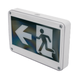 Letrero EXTERIOR de Señalización salida "Hombre Corriendo"/ Alto brillo / Uso en pared, lateral o techo / Batería de Respaldo Incluida con hasta 120 minutos de duración 