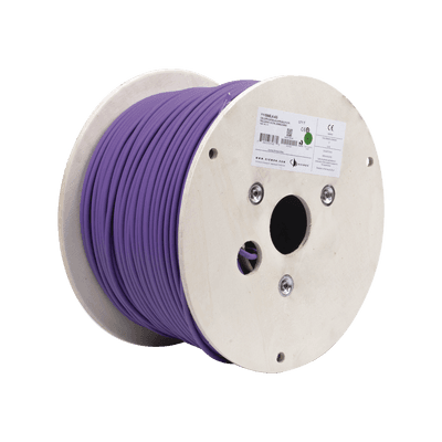 Bobina de Cable Blindado F/UTP de 4 Pares, Z-MAX, Cat6A, Soporte de Aplicaciones 10GBase-T, LS0H (Libre de Gases Toxicos), Color Violeta, 305m