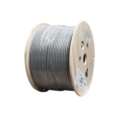 Bobina de Cable Blindado F/UTP de 4 Pares, Z-MAX, Cat6A, Soporte de Aplicaciones 10GBase-T, CM, Color Gris, 305m