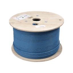 Bobina de Cable Blindado F/UTP de 4 Pares, Z-MAX, Cat6A, Soporte de Aplicaciones 10GBase-T, CMR (Riser), Color Azul, 305m