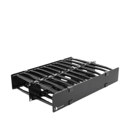 Organizador de Cable Horizontal RouteIT, Doble, Para Rack de 19in, 6in de profundidad, 2UR