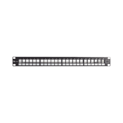 Patch Panel UTP Keystone de 24 puertos Modular (vacío) , Plano, 1UR, compatible con Jacks Keystone UTP Z-MAX® y MAX®