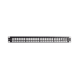 Patch Panel UTP Keystone de 24 puertos Modular (vacío) , Plano, 1UR, compatible con Jacks Keystone UTP Z-MAX® y MAX®