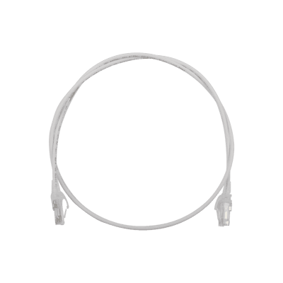 Patch Cord MC6 Modular Cat6 UTP, CM/LS0H, 3ft, Color Blanco, Diámetro Reducido (28AWG)