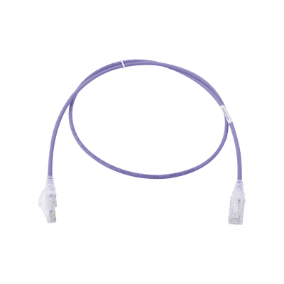 Patch Cord MC6 Modular Cat6 UTP, CM/LS0H, 3ft, Color Violeta, Diámetro Reducido (28AWG), Versión Bulk (Sin Empaque Individual)