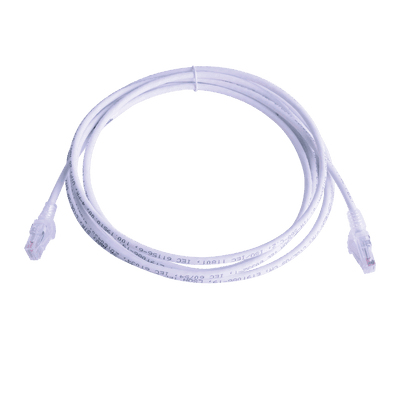 Patch Cord MC6 Modular Cat6 UTP, CM/LS0H, 10ft, Color Blanco, Versión Bulk (Sin Empaque Individual)