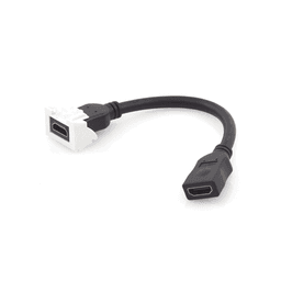 Adaptador HDMI con Pigtail Hembra-Hembra, Para vídeo 720, 1080p, 4K UHD Compatible con Faceplates MAX Siemon de 2 salidas, Color Blanco