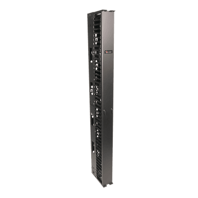 Organizador RouteIT Vertical Sencillo de 45UR, Fabricado en Acero Laminado en Frío 16AWG, 6in (152mm) de Ancho 