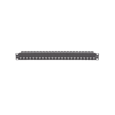 Patch Panel Z-MAX de 24 puertos, Blindado, Precargado con Jacks Categoria 6A, Plano, 1UR