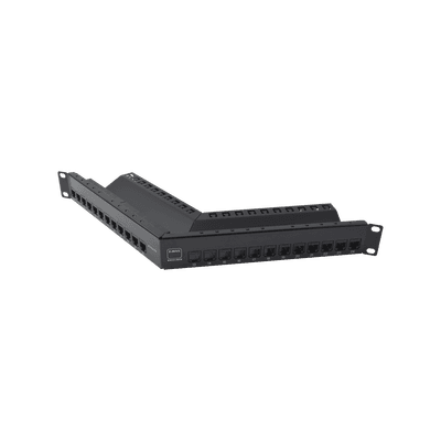 Patch Panel Z-MAX de 24 puertos, Blindado, Precargado con Jacks Categoria 6A, Angulado, 1UR