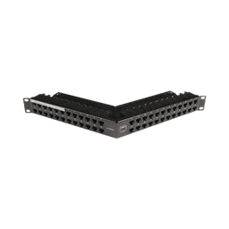 Patch Panel Z-MAX de 48 puertos, Blindado, Precargado con Jacks Categoría 6A,  Angulado, 1UR