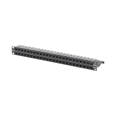 Patch Panel Z-MAX de 48 puertos, Blindado, Precargado con Jacks Categoría 6A, Plano, 1UR