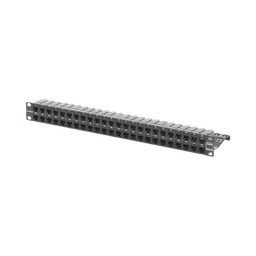 Patch Panel Z-MAX de 48 puertos, Blindado, Precargado con Jacks Categoría 6A, Plano, 1UR