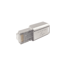 Plug RJ45 Cat6A Blindado, Terminación en Campo, Compatible con Todas las Categorías, Con Clip Protector de Seguro