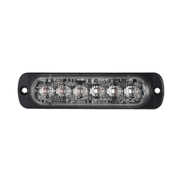 Luz Auxiliar de 12 LED, Ambar/Claro, SAE, Bisel Negro, Lente Transparente