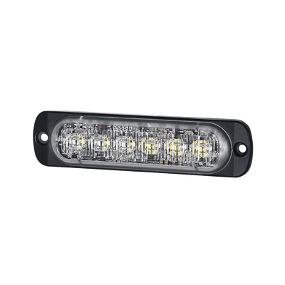 Luz Auxiliar de 12 LED, Ambar/Claro, SAE, Bisel Negro, Lente Transparente