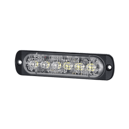 Luz Auxiliar de 12 LED, Ambar/Claro, SAE, Bisel Negro, Lente Transparente