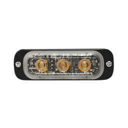 Luz Auxiliar de 3 LED, Ambar, SAE, 12-24 Vcd, Lente transparente