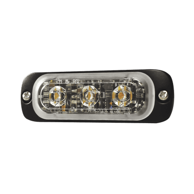 Luz Auxiliar de 3 LED, Ambar, SAE, 12-24 Vcd, Lente transparente