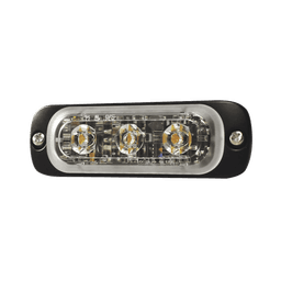 Luz Auxiliar de 3 LED, Ambar, SAE, 12-24 Vcd, Lente transparente