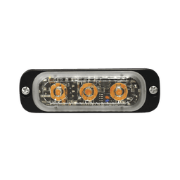 Luz Auxiliar de 3 LED, Roja, SAE, 12-24 Vcd, Lente transparente