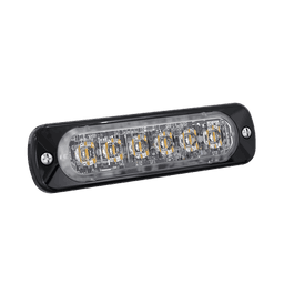 Luz Auxiliar de 6 LED, Azul, Bisel Negro, Lente Transparente