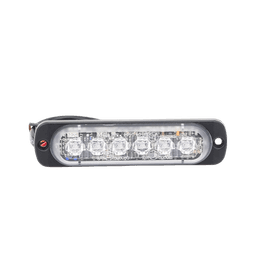 Luz Auxiliar de 6 LED, Azul, Bisel Negro, Lente Transparente