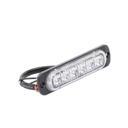 Luz Auxiliar de 6 LED, Azul, Bisel Negro, Lente Transparente