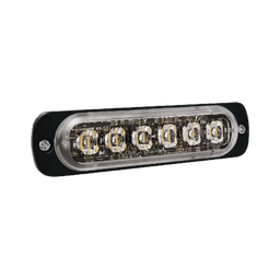 Luz Auxiliar de 6 LED, Azul, Bisel Negro, Lente Transparente