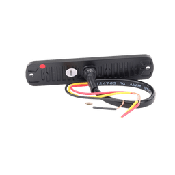 Luz Auxiliar de 6 LED, Roja, Bisel Negro, Lente Transparente